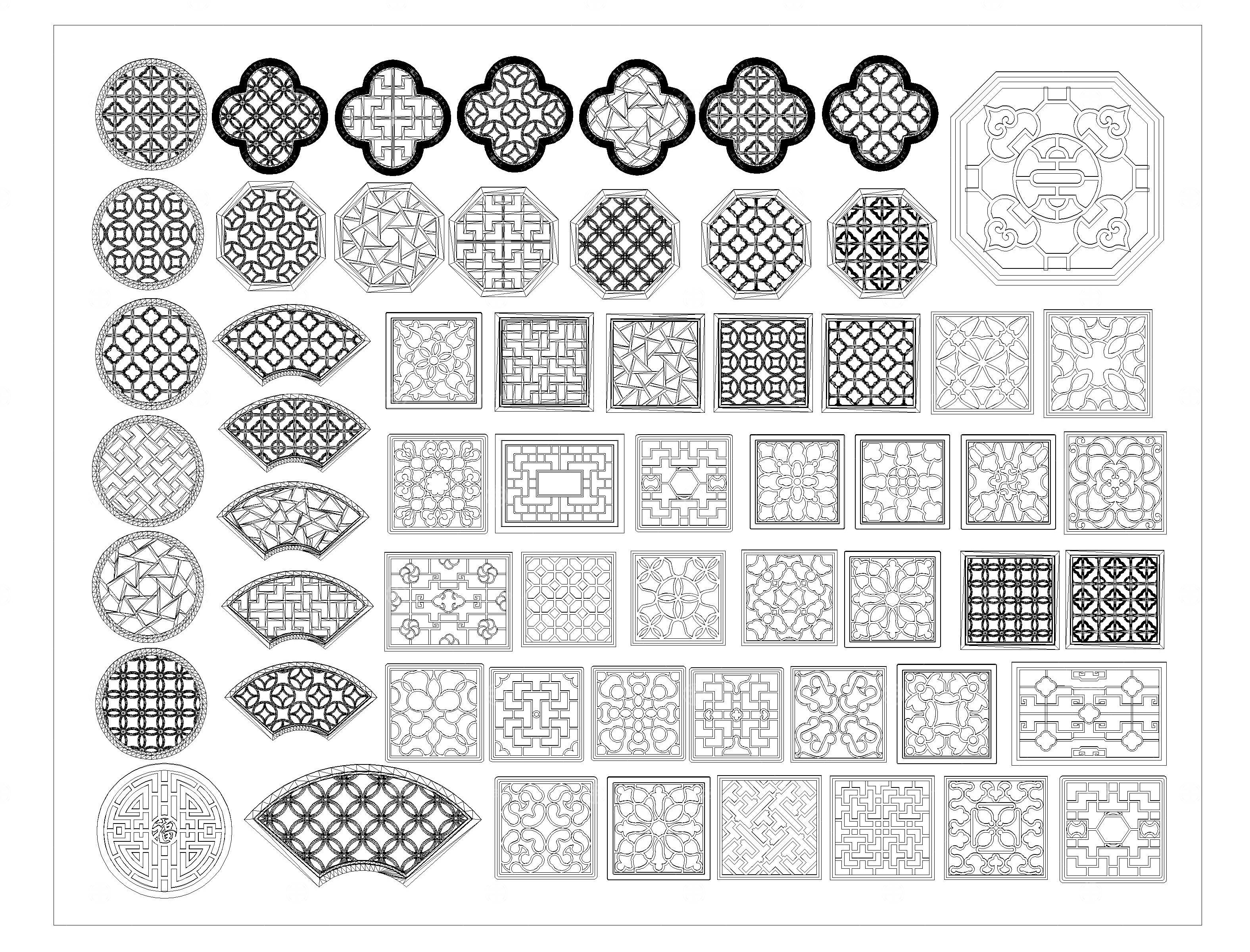 中式门窗花窗CAD