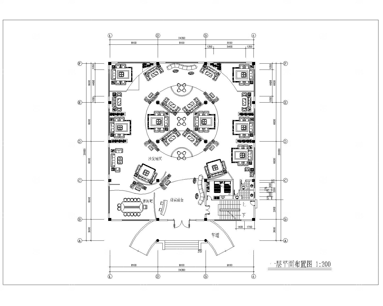 家具展厅CAD平面图
