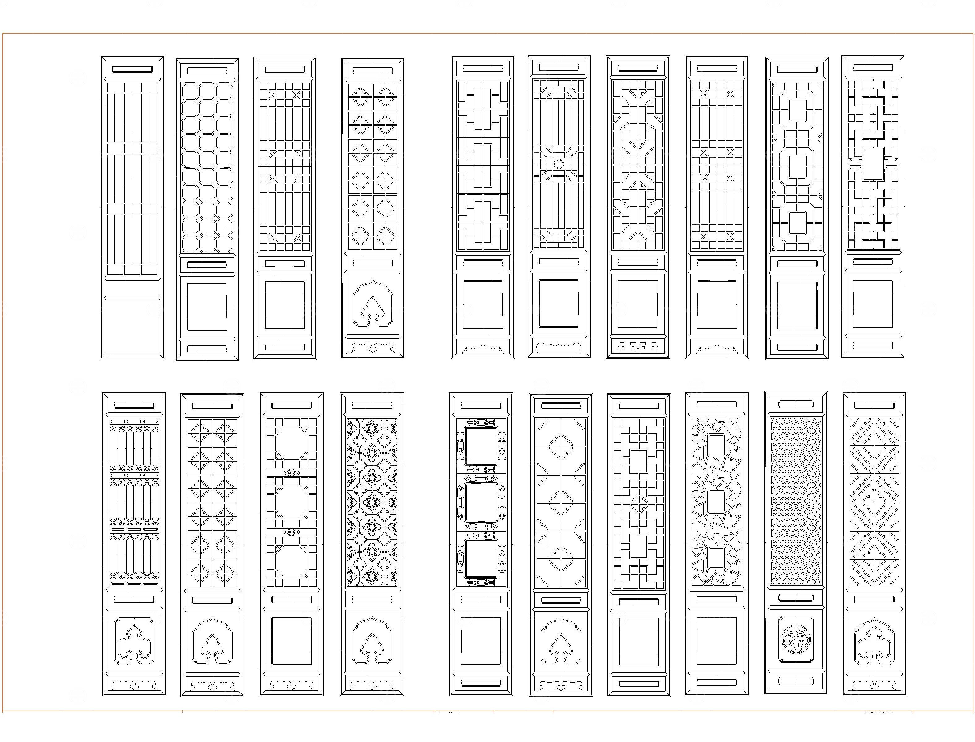 中式门窗花窗CAD
