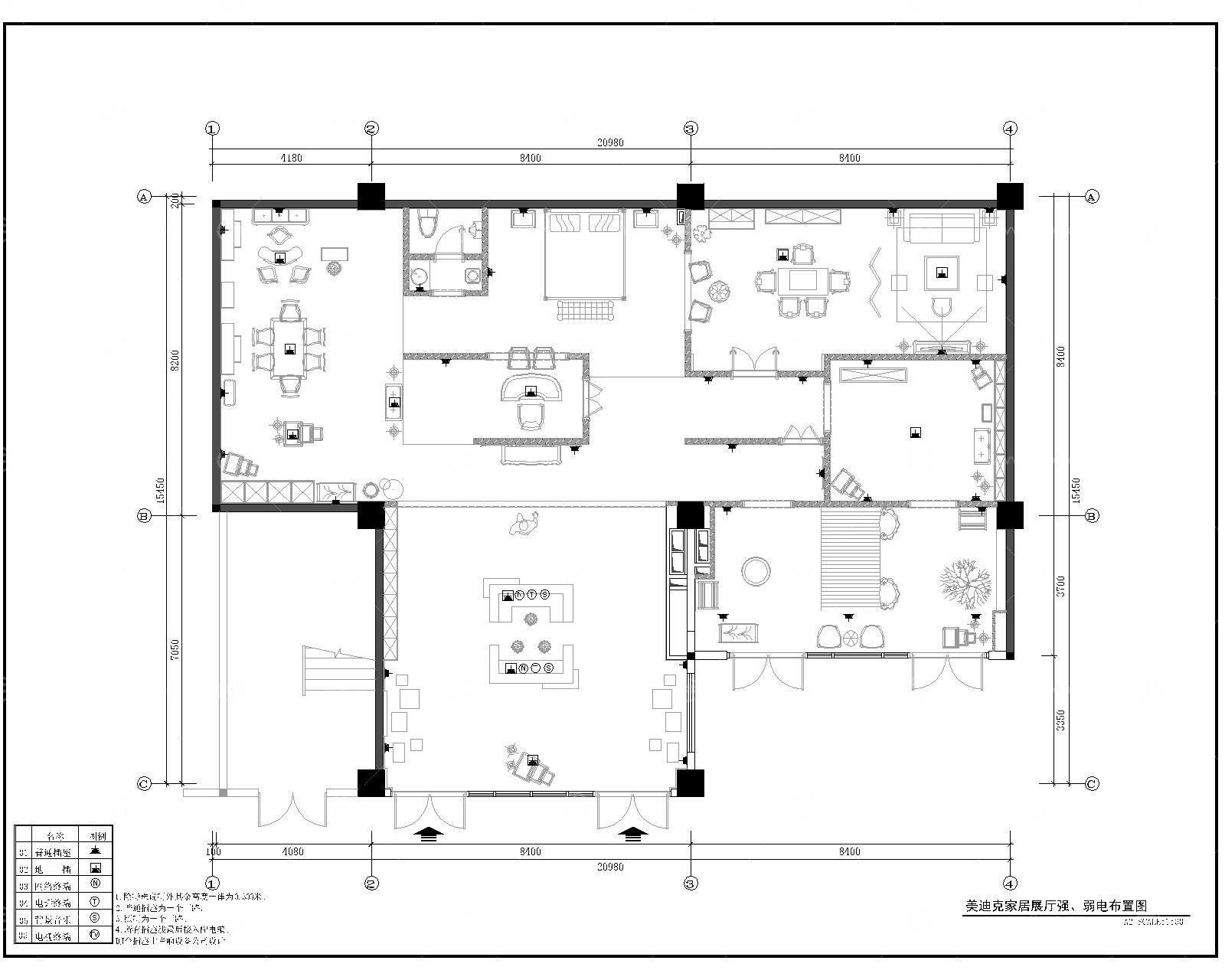 家具展厅CAD施工图