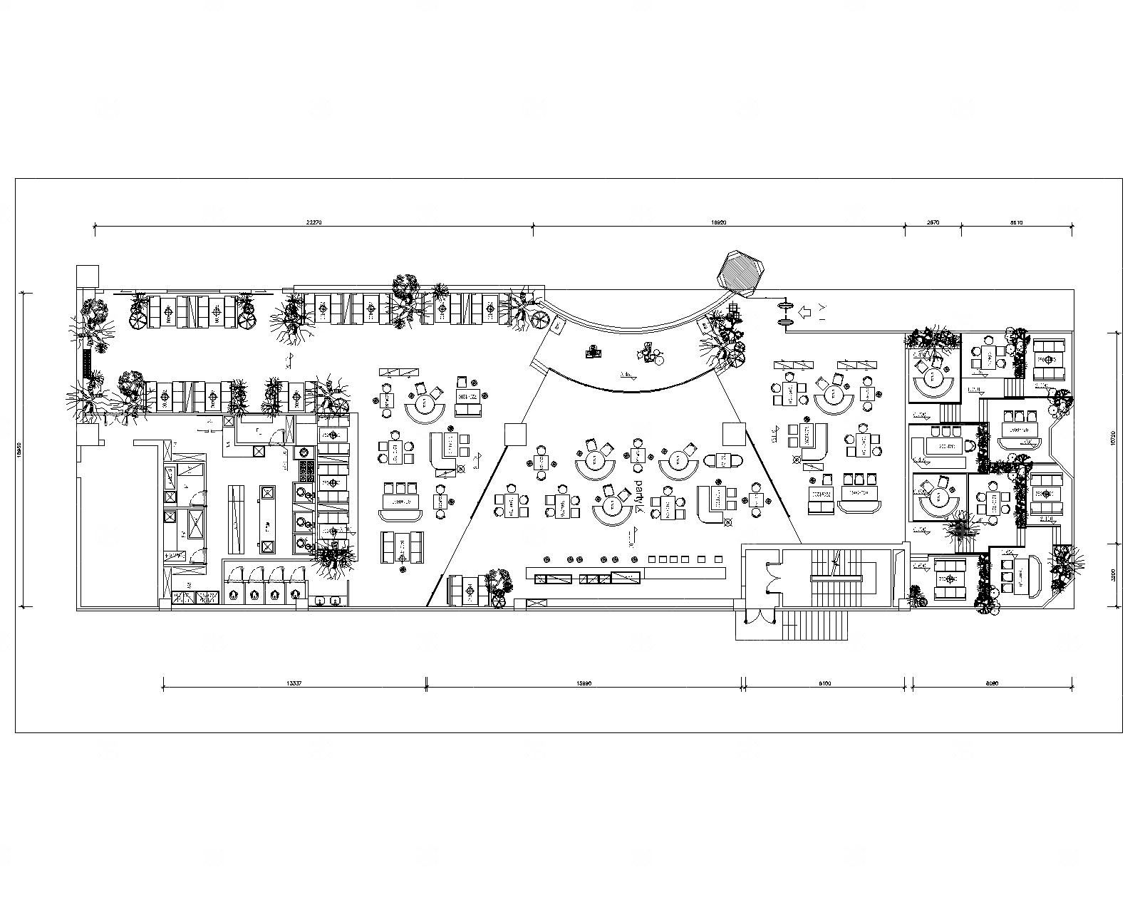餐厅餐饮空间CAD平面图