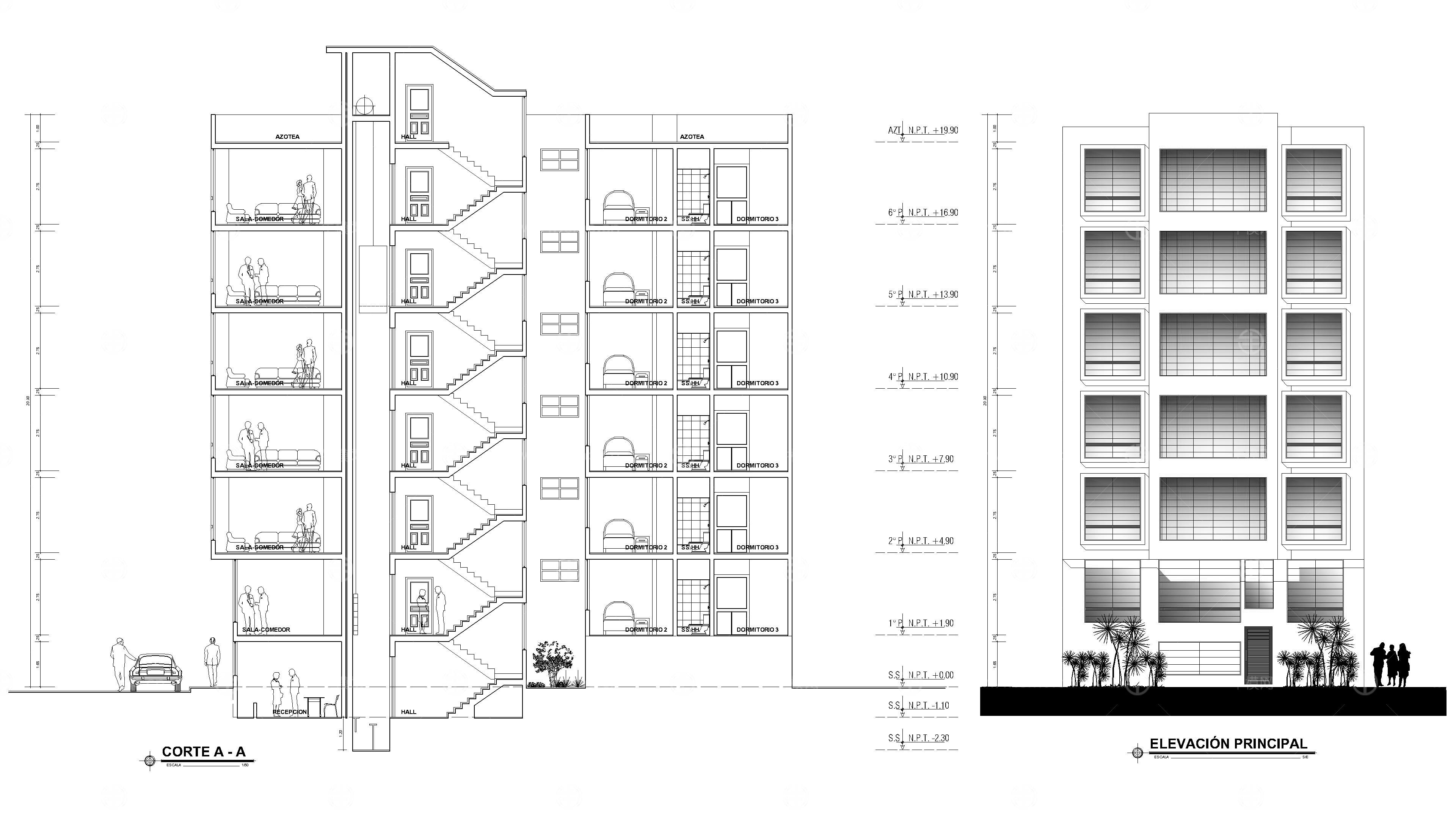 公寓6层建筑项目