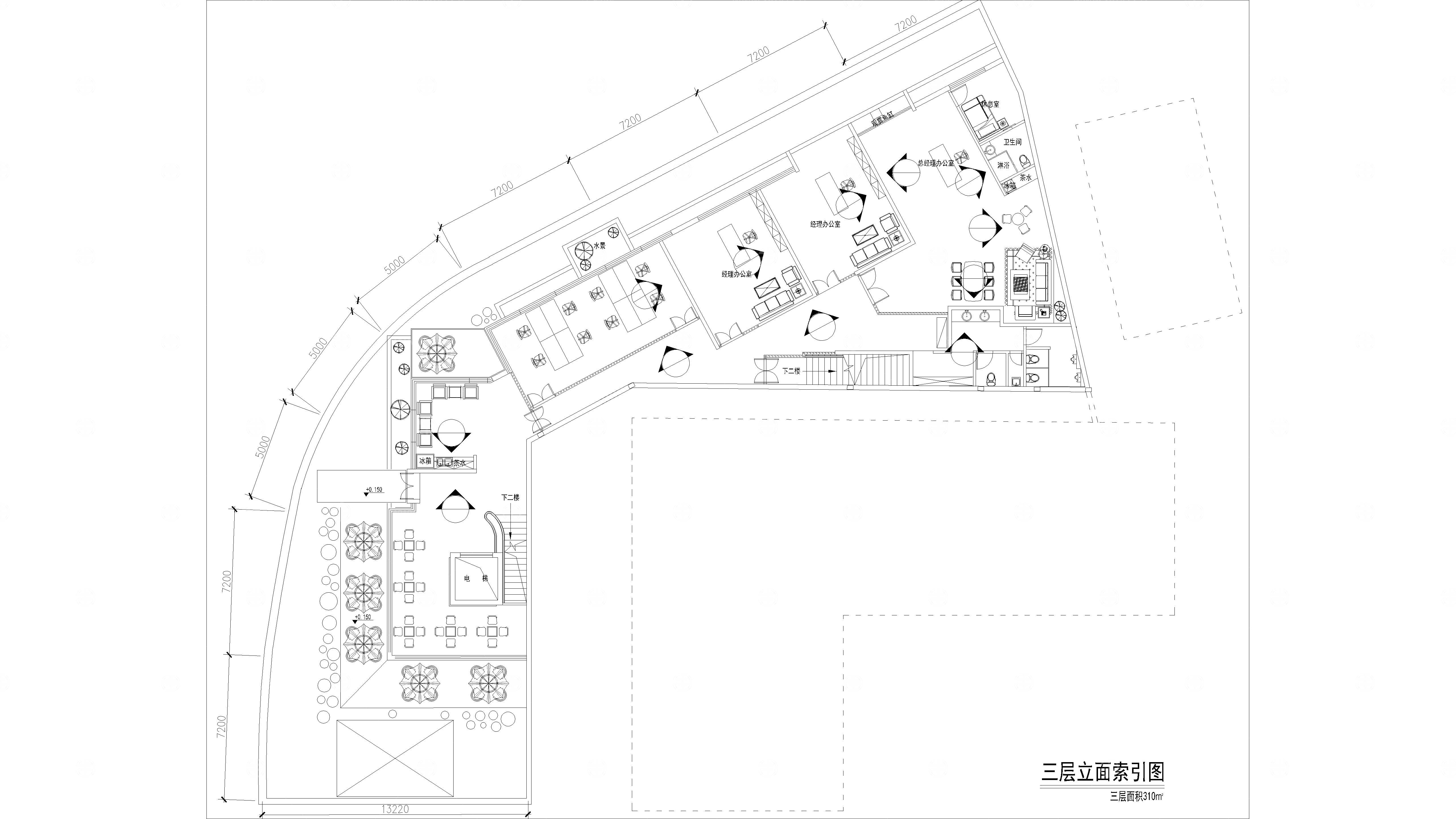 豪华办公室Cad图纸