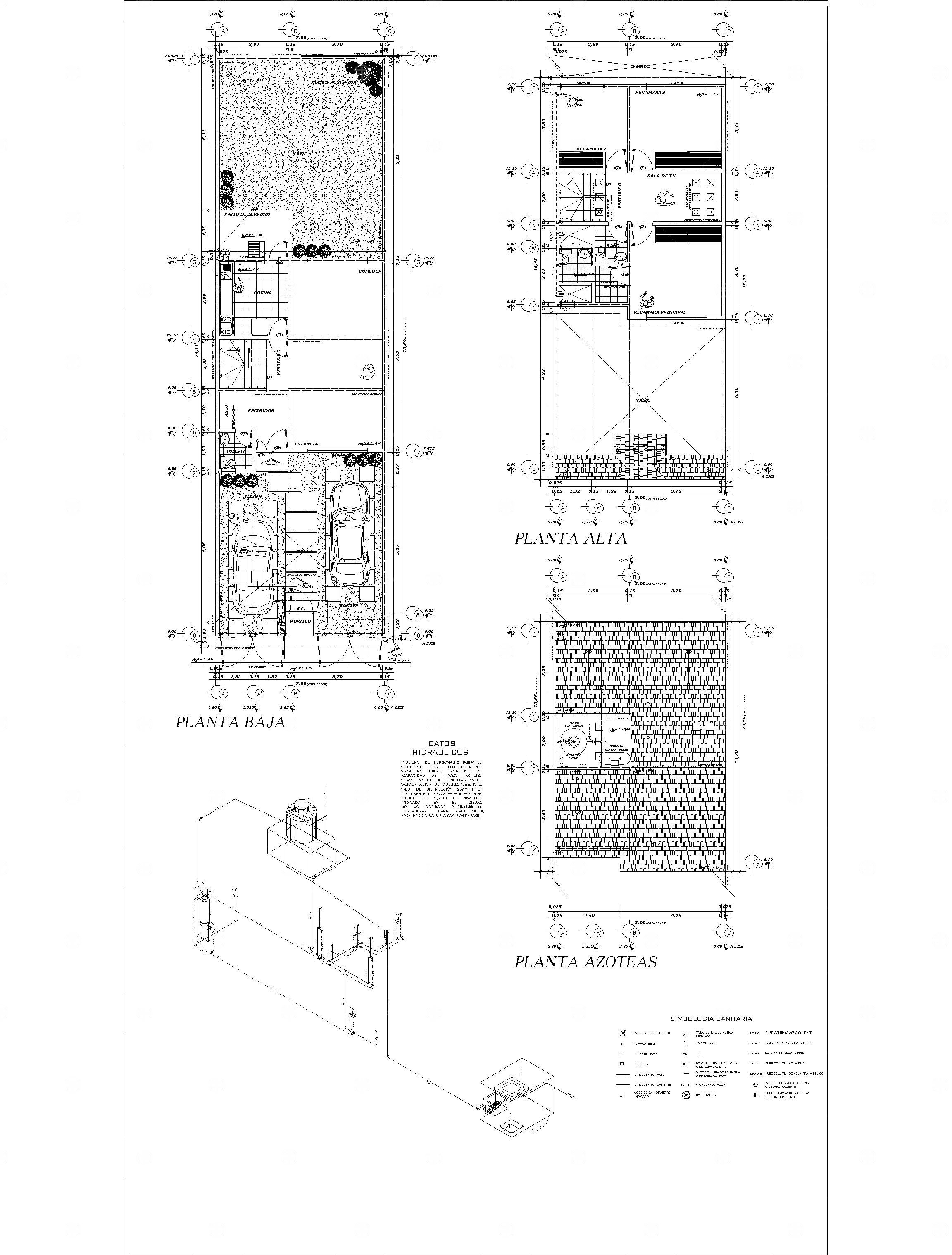 独栋住宅图纸的液压i̇nstallations