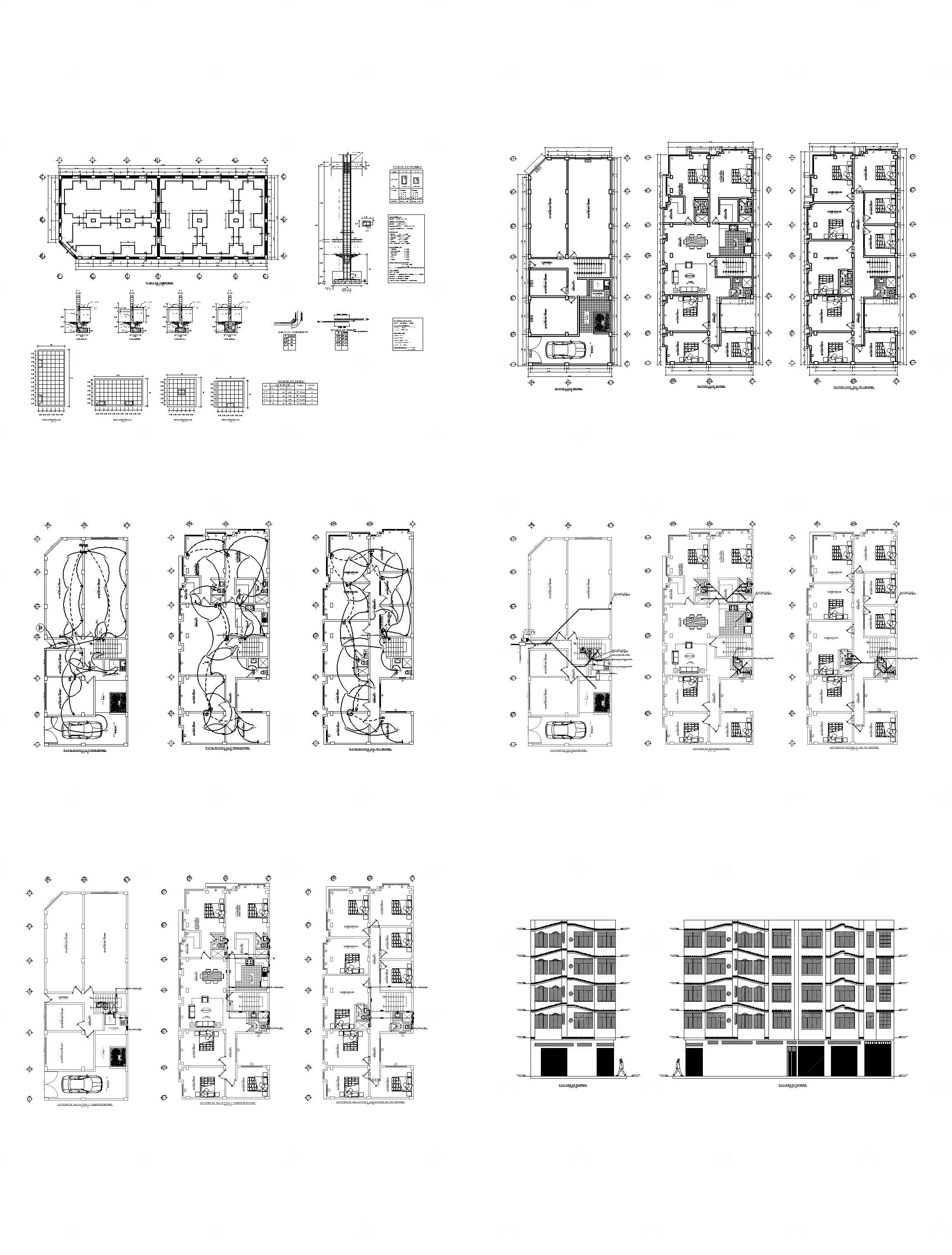 多户住宅电气建筑完整项目图纸