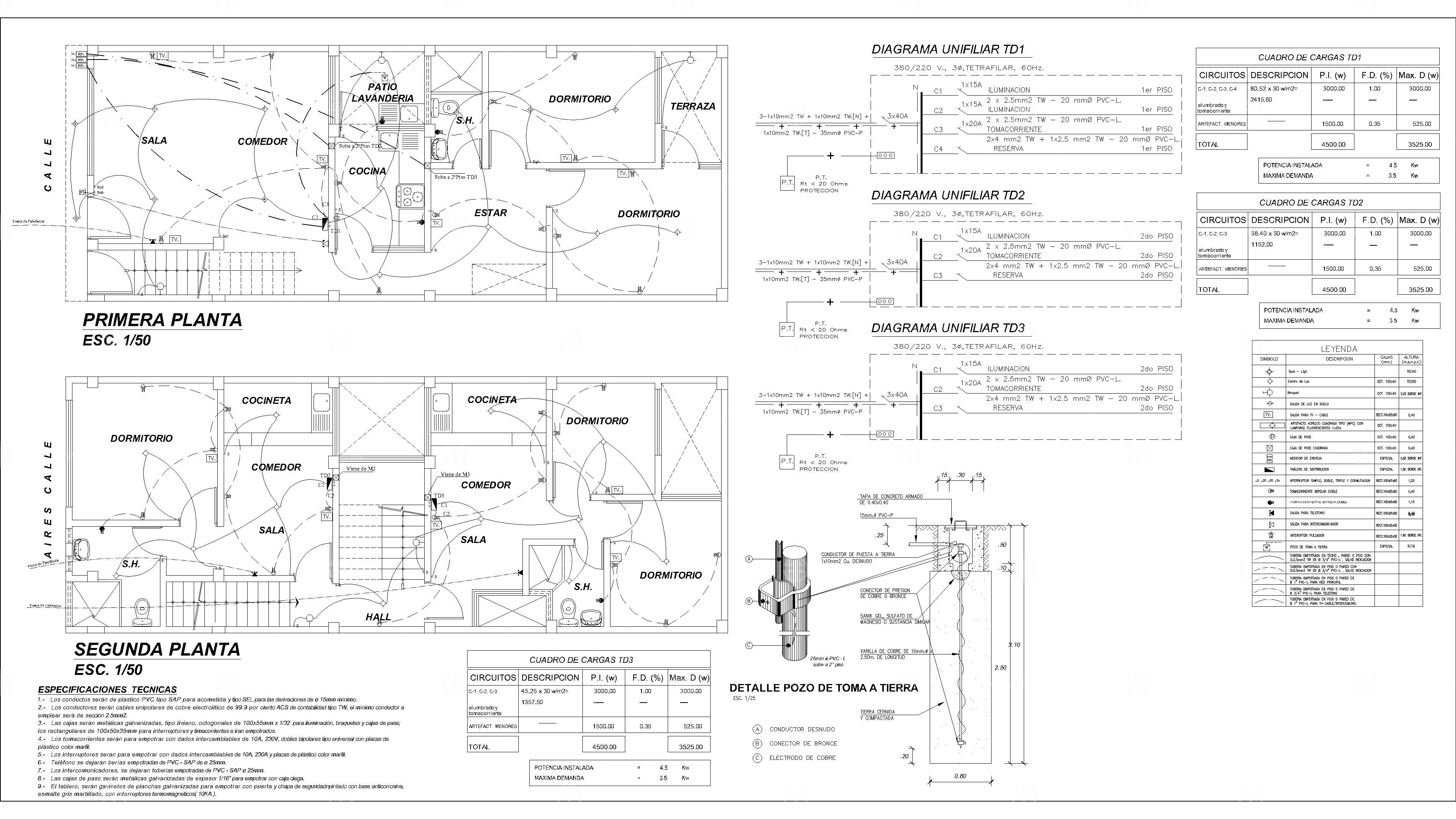 迷你屋建筑电气i̇nstallation详图项目图纸