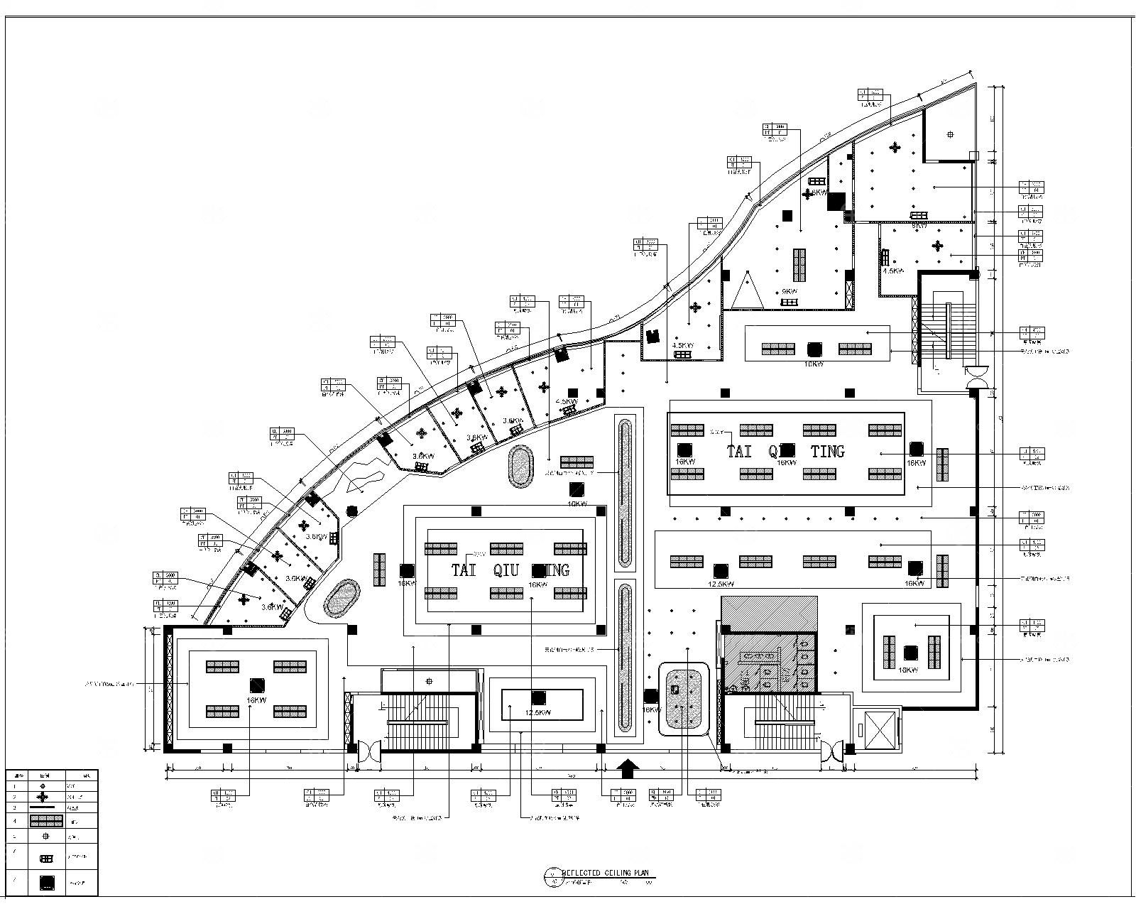 现代台球厅CAD施工图+效果图