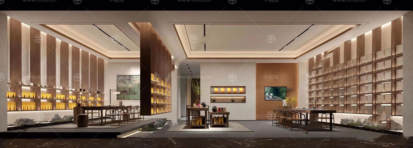 烟酒店CAD施工图+效果图
