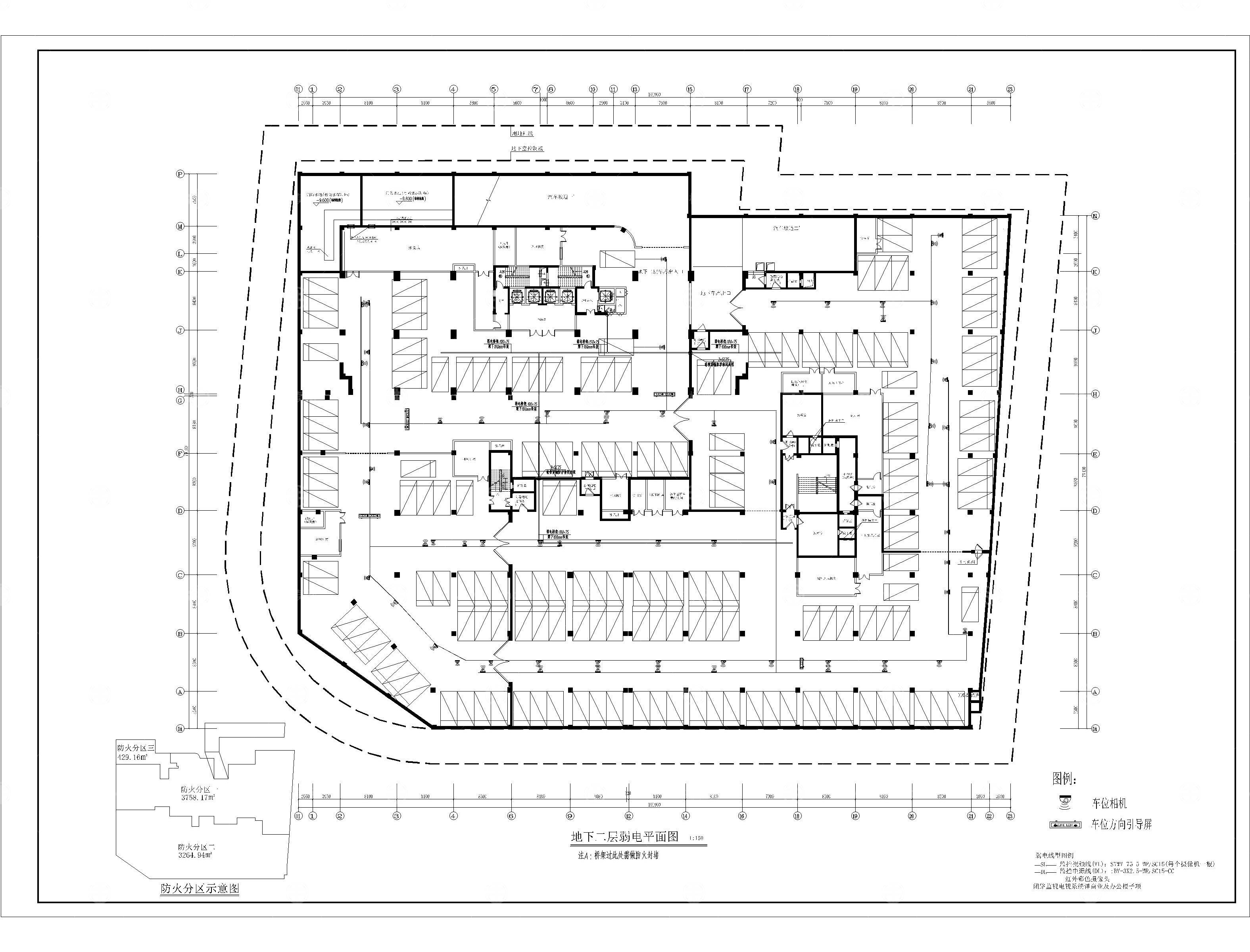 视频车位引导系统弱电监控CAD