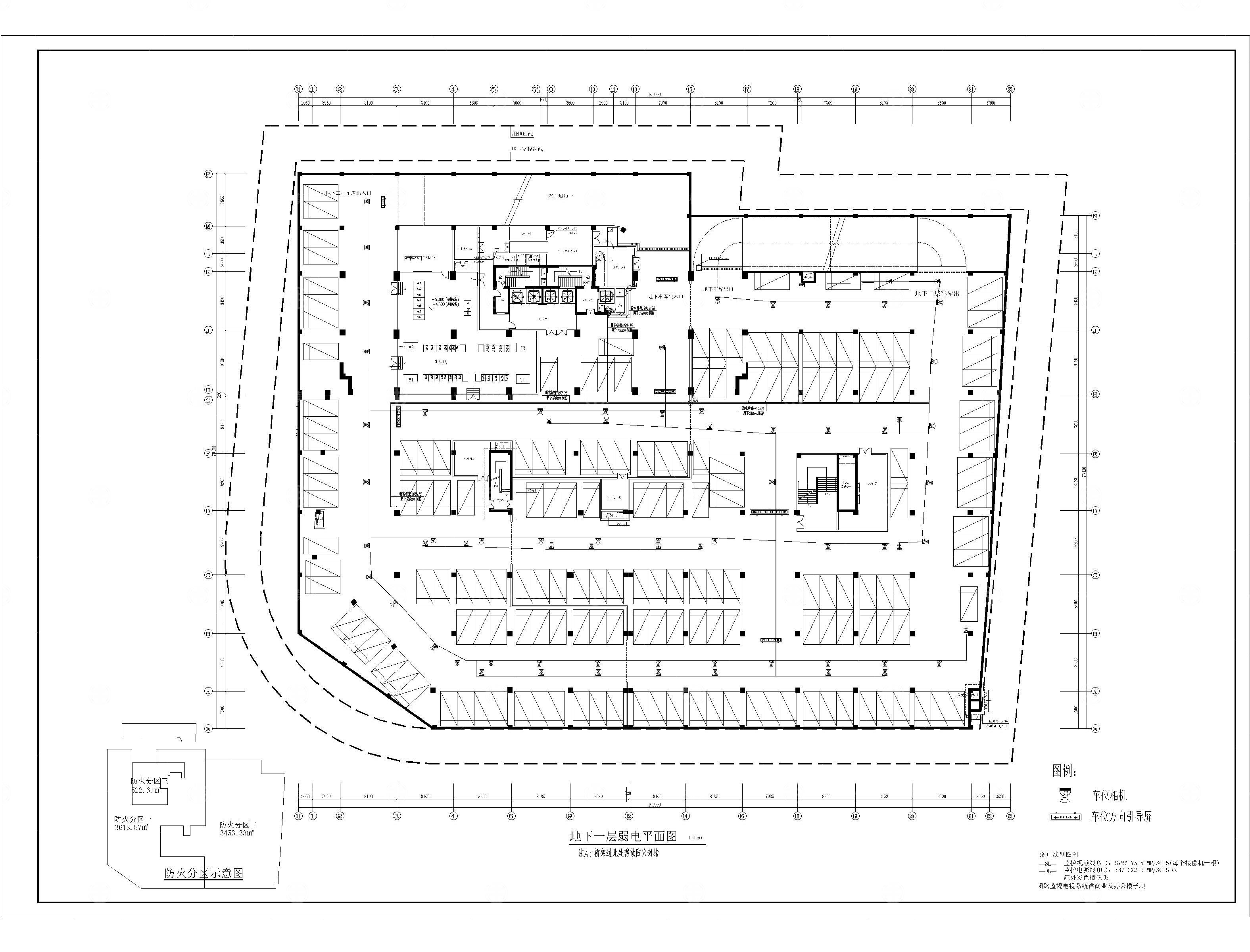 视频车位引导系统弱电监控CAD