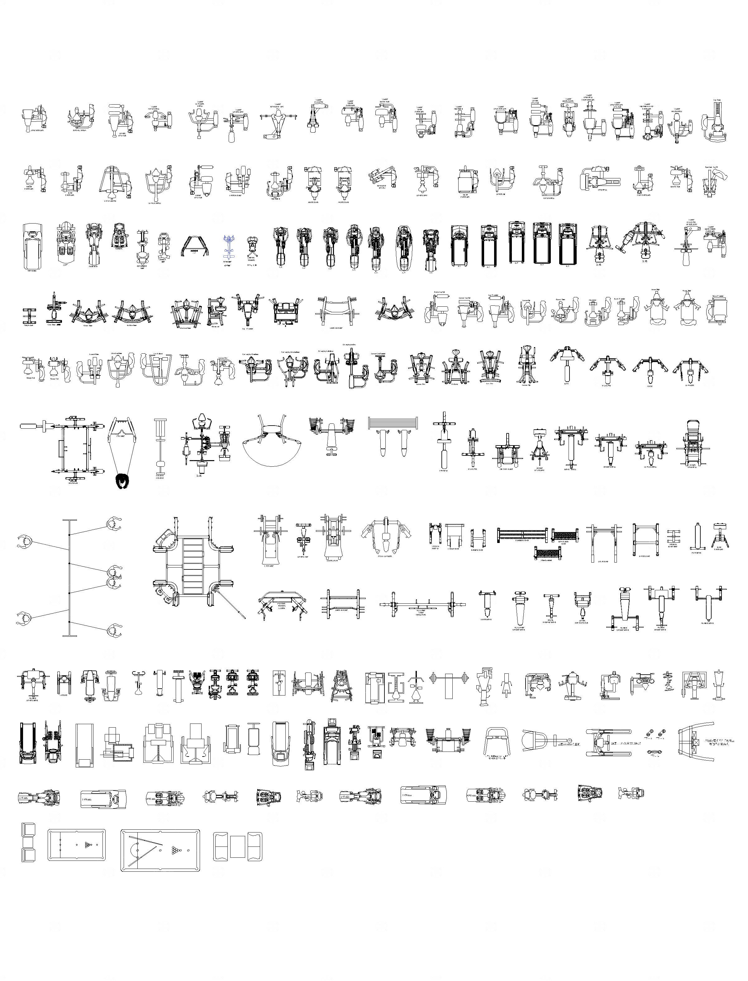 健身器材CAD图库