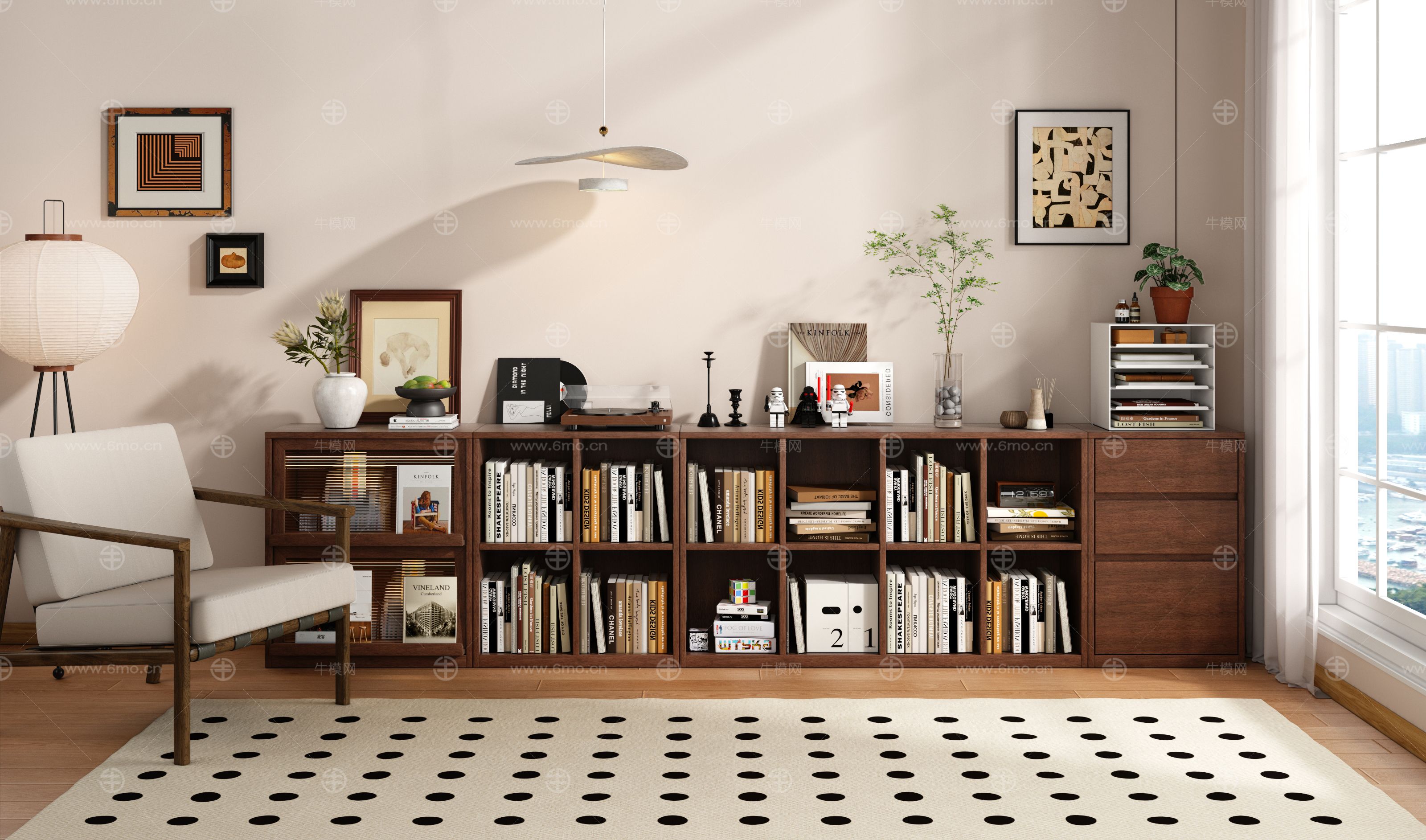 現(xiàn)代實(shí)木組合書柜 置物柜