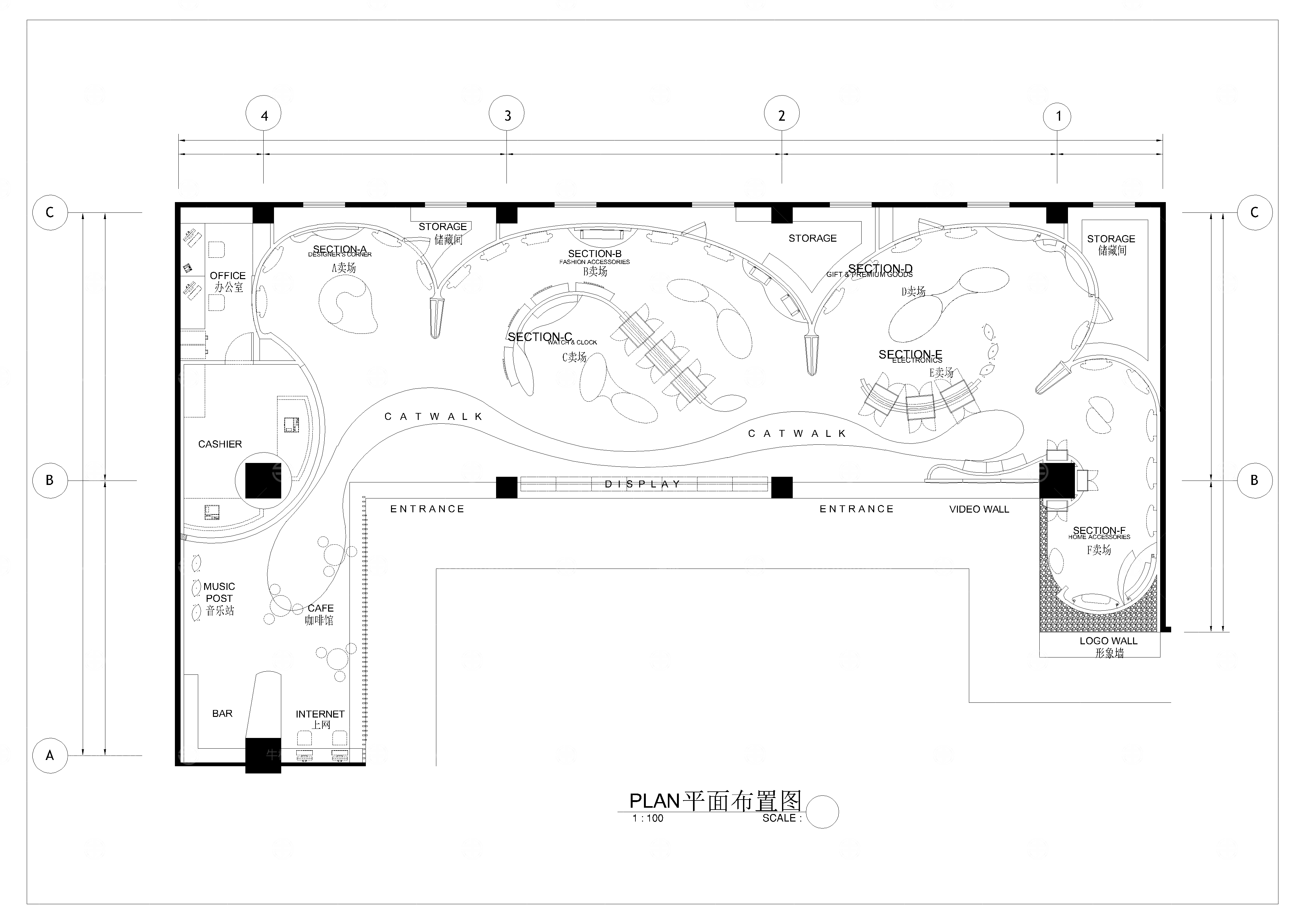 卖场展厅展示平面布局