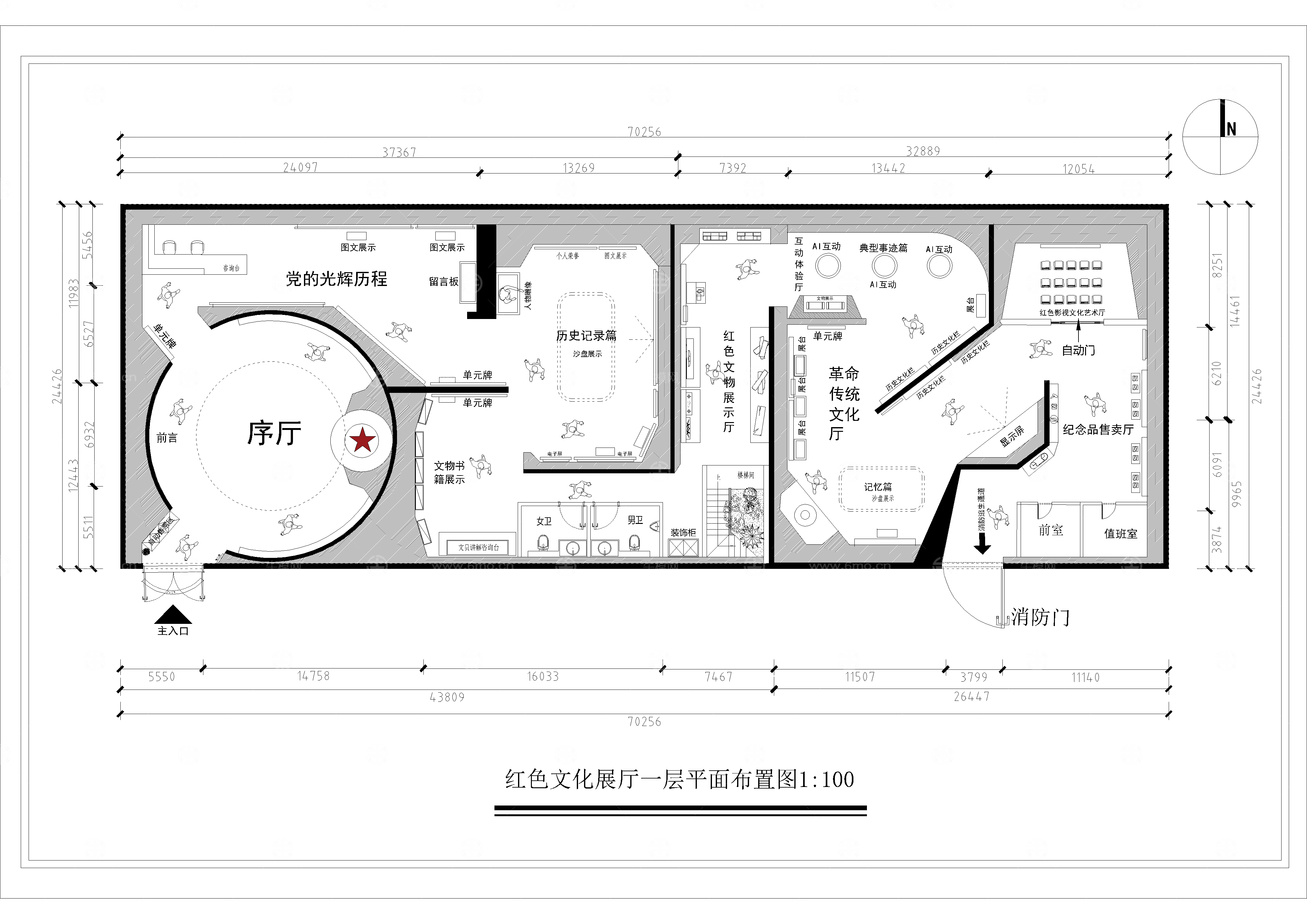 红色文化展厅平面布置图