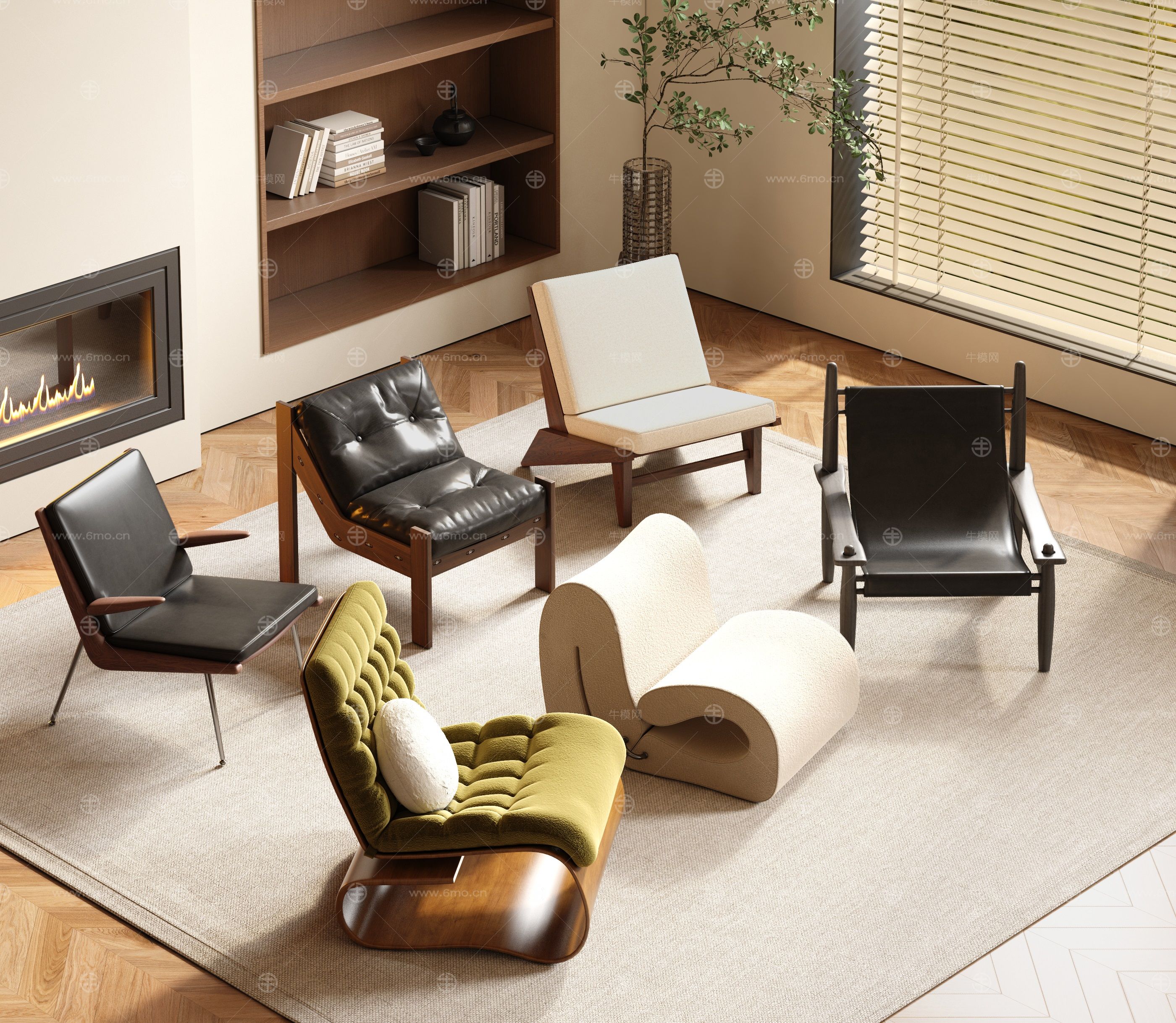 現(xiàn)代中古風(fēng)休閑椅 單人椅 單人沙發(fā)