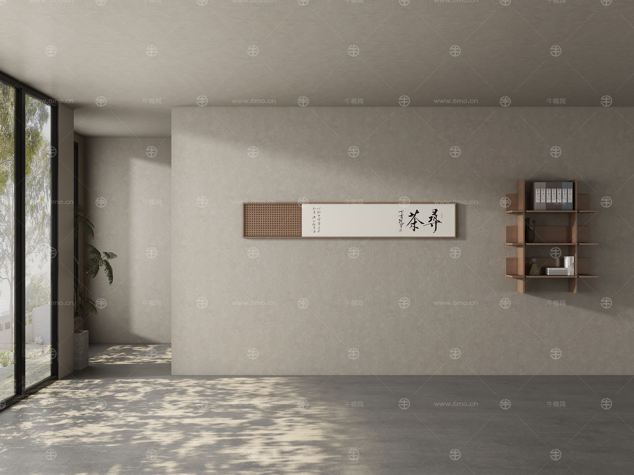 现代茶室背景墙