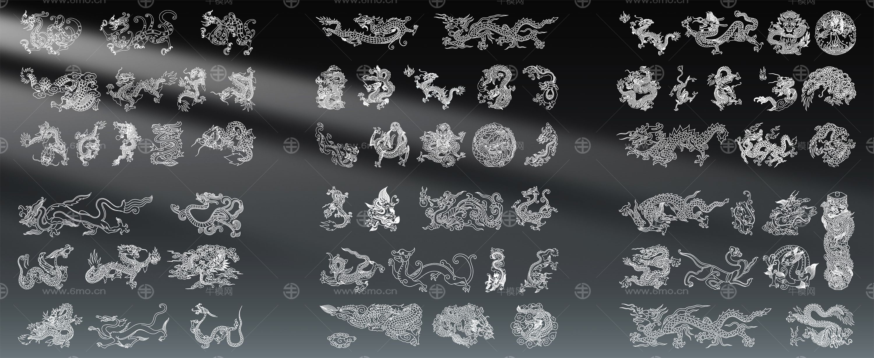龙纹样CAD图案