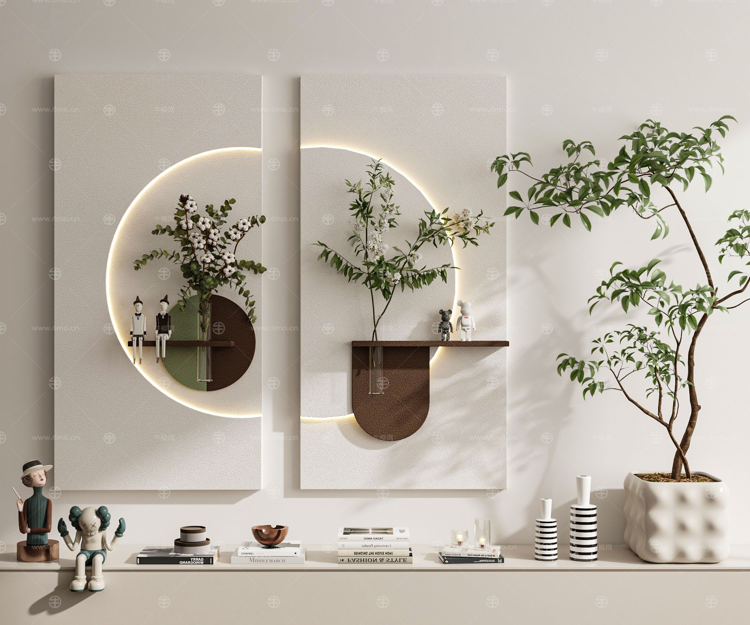 現(xiàn)代奶油風(fēng)裝飾畫掛畫組合墻飾掛件