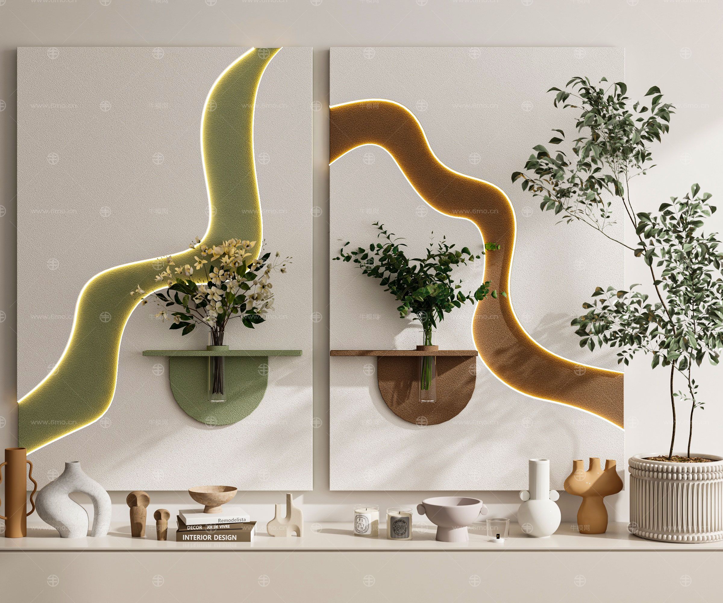 現(xiàn)代奶油風(fēng)裝飾畫(huà)掛畫(huà)組合墻飾掛件