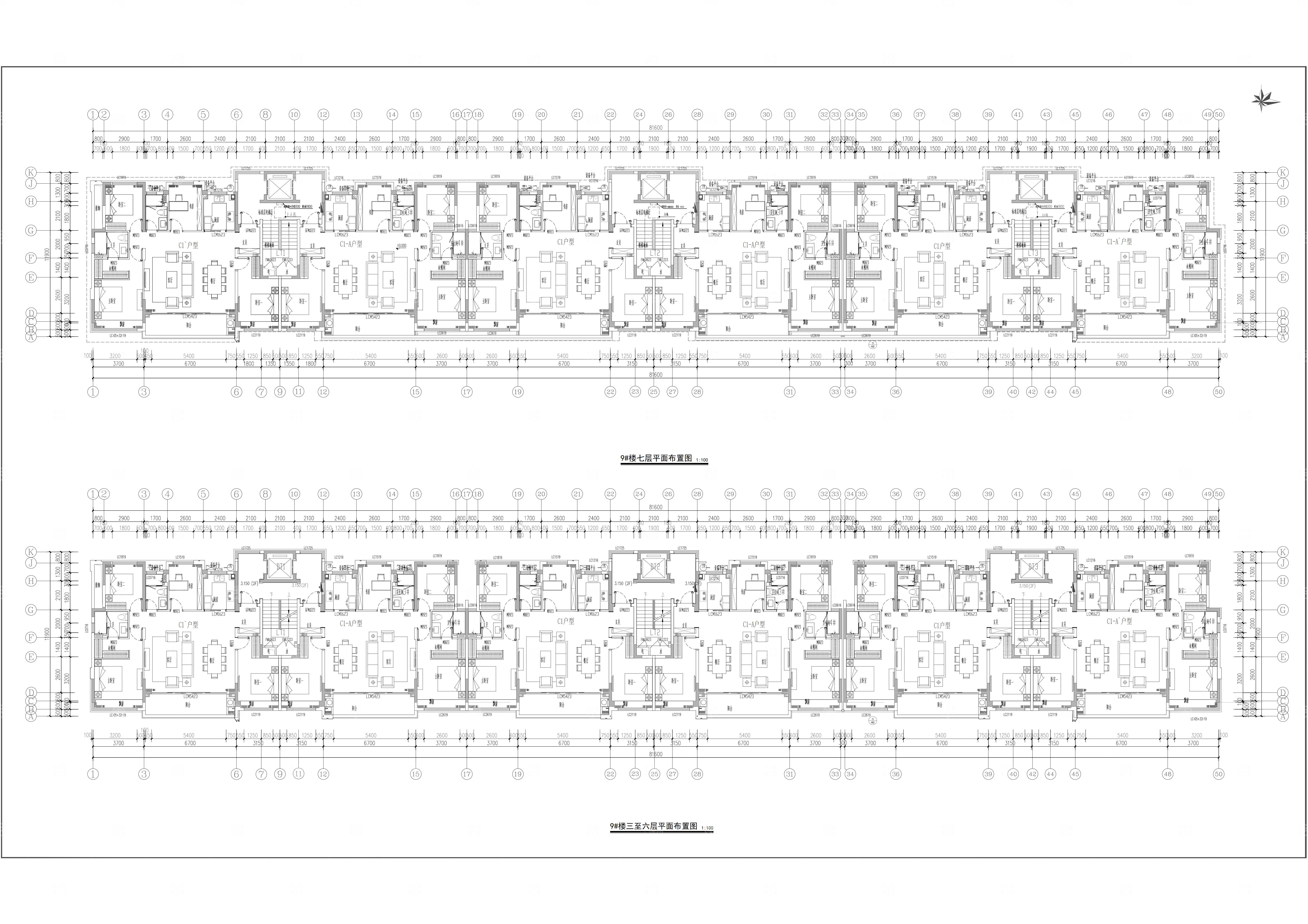 杭州萧山小区室内高层及洋房全套施工图