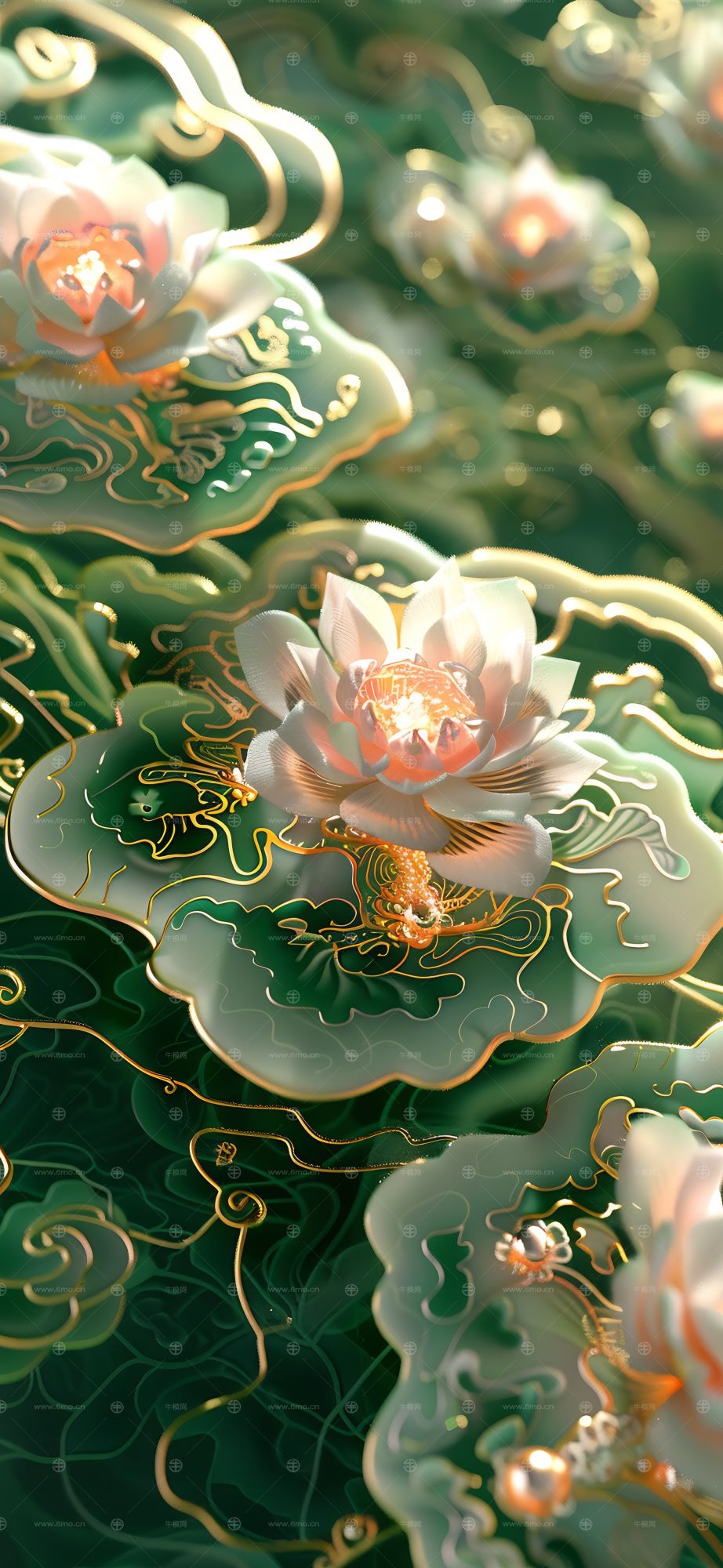 大美国风国潮元素中式美学壁画壁纸背景