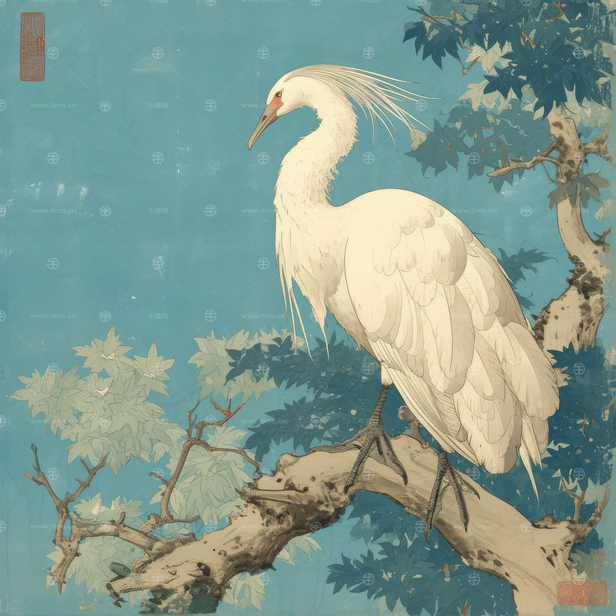 大美国风国潮元素中式美学壁画壁纸背景