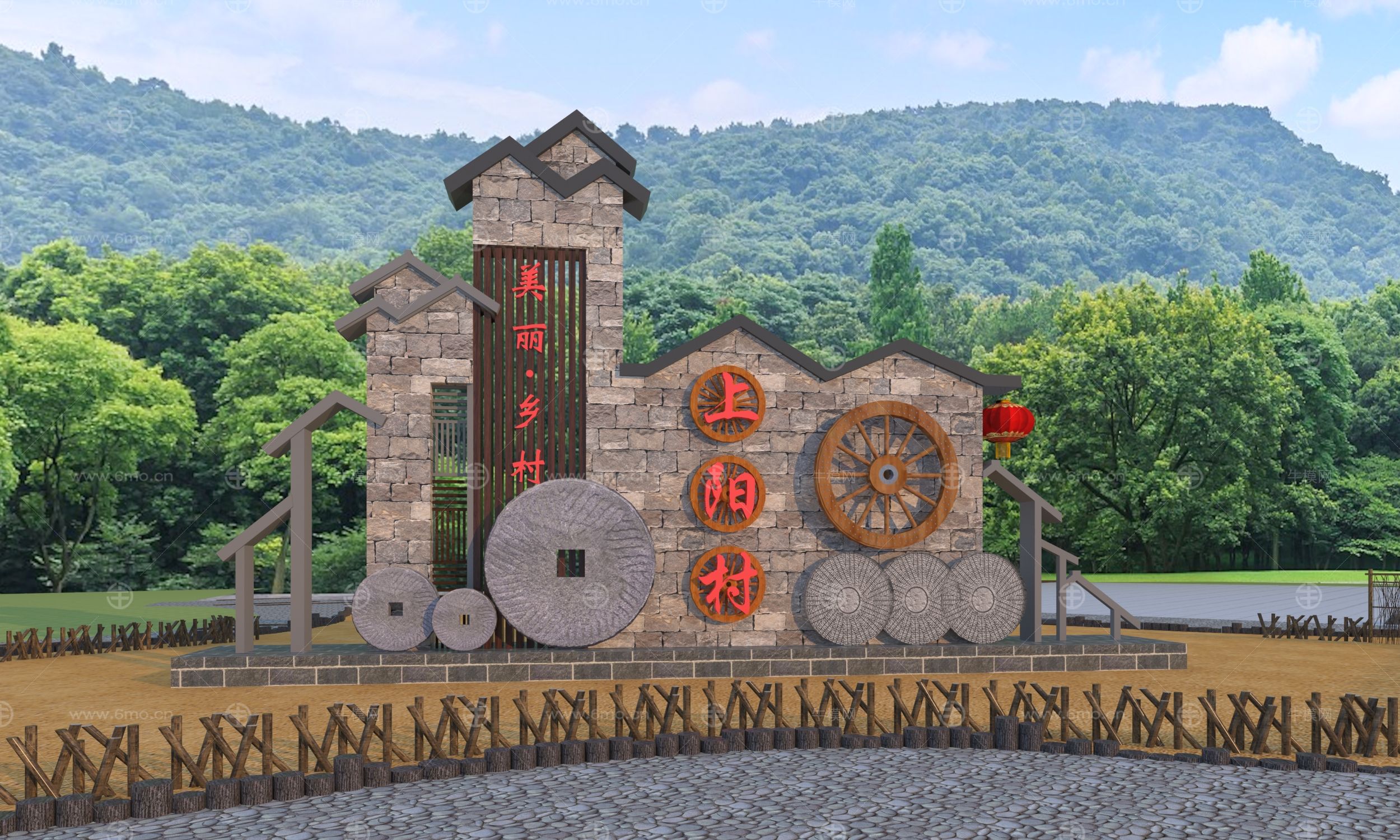 新中式乡村景墙