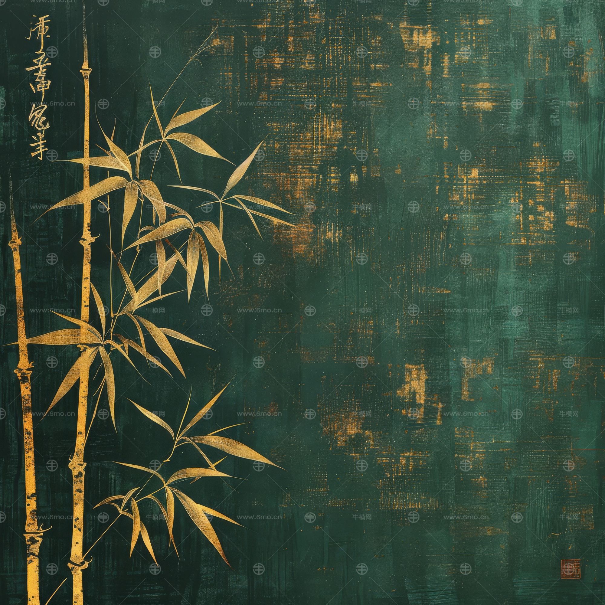 大美国风国潮元素中式美学壁画壁纸背景