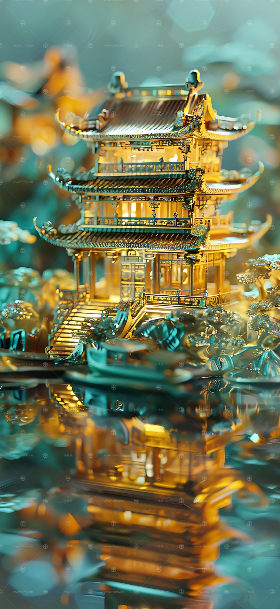 大美国风国潮元素中式美学壁画壁纸背景