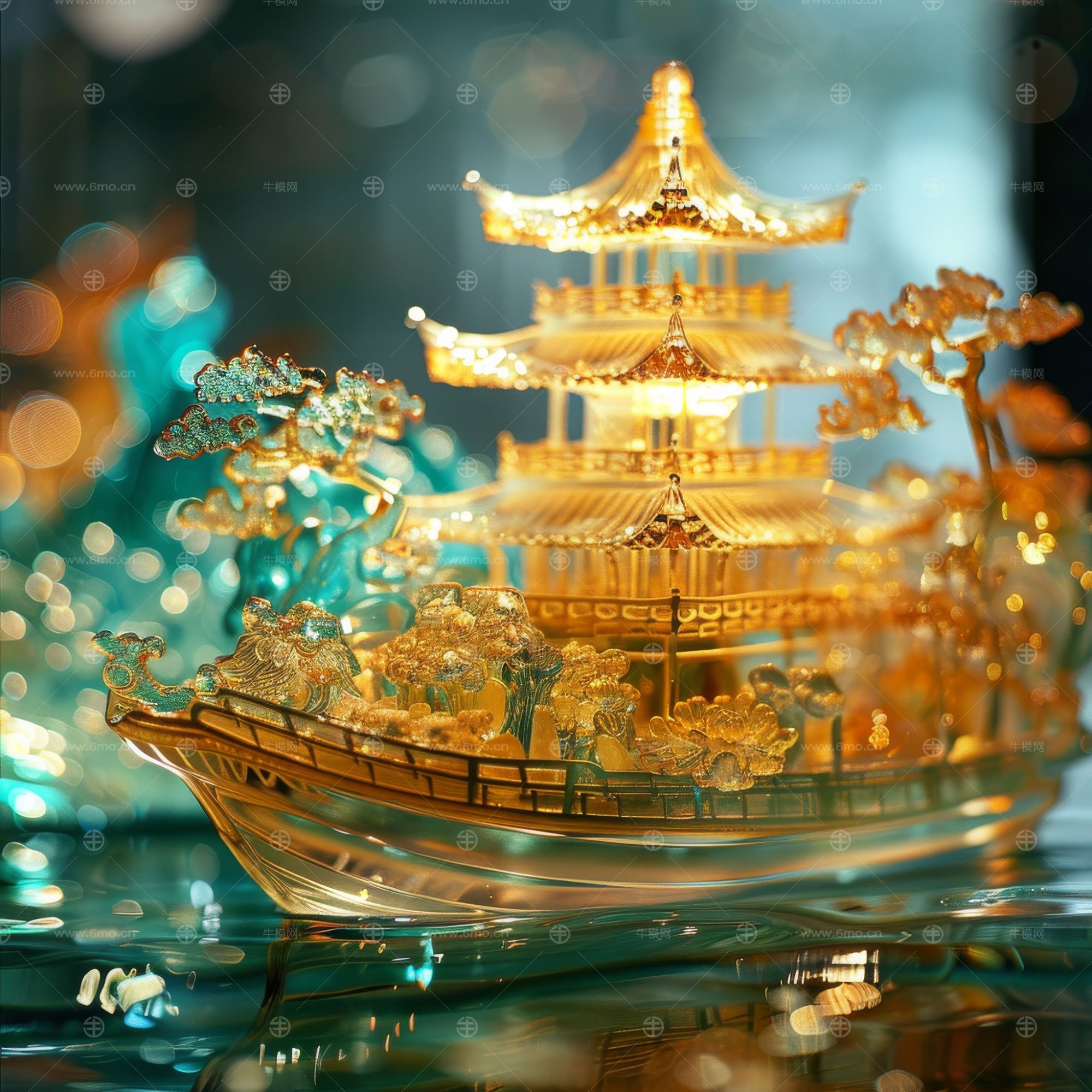 大美国风国潮元素中式美学壁画壁纸背景