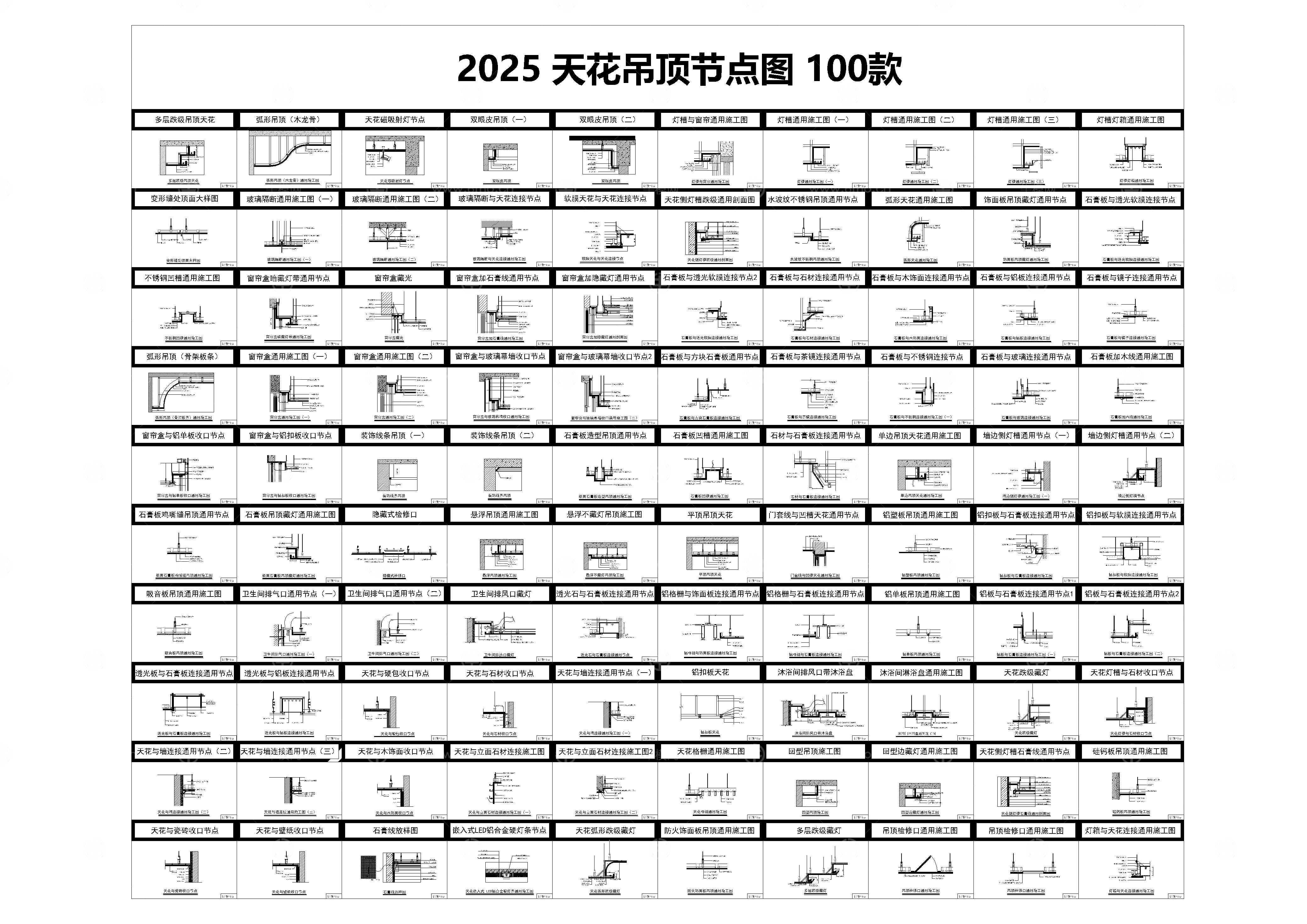 天花吊顶节点100款