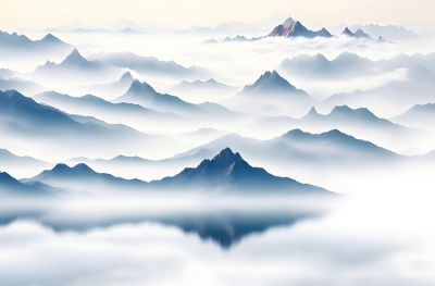 新中式山水<b>背</b><b>景</b><b>墙</b>壁画壁纸