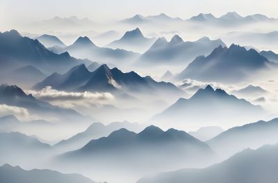 新中式山水<b>背</b><b>景</b><b>墙</b>壁画壁纸