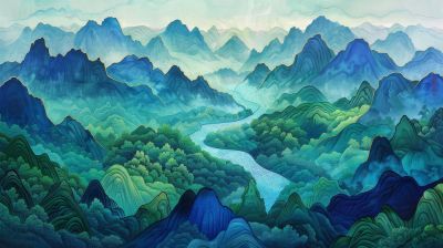 大美国风国潮元素中式美学壁画壁纸<b>背</b><b>景</b>