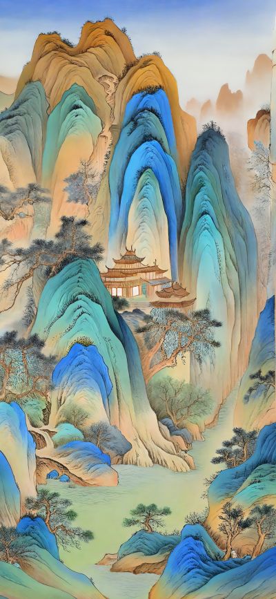 大美国风国潮元素中式美学壁画壁纸<b>背</b><b>景</b>