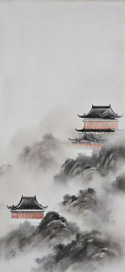 大美国风国潮元素中式美学壁画壁纸<b>背</b><b>景</b>