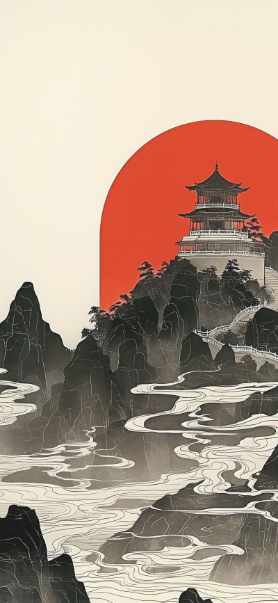 大美国风国潮元素中式美学壁画壁纸<b>背</b><b>景</b>