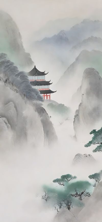 大美国风国潮元素中式美学壁画壁纸<b>背</b><b>景</b>