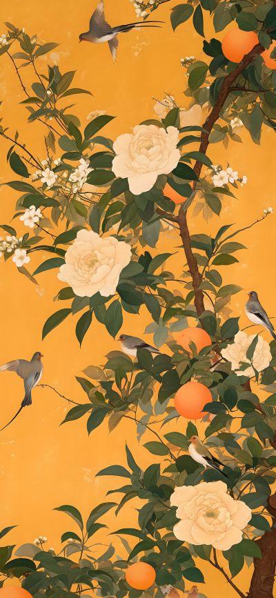 大美国风国潮元素中式美学壁画壁纸<b>背</b><b>景</b>