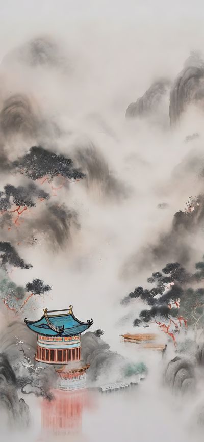 大美国风国潮元素中式美学壁画壁纸<b>背</b><b>景</b>
