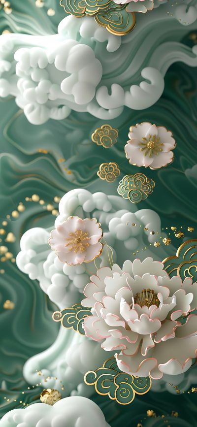 大美国风国潮元素中式美学壁画壁纸<b>背</b><b>景</b>