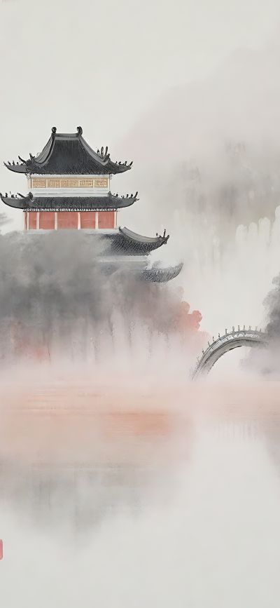 大美国风国潮元素中式美学壁画壁纸<b>背</b><b>景</b>