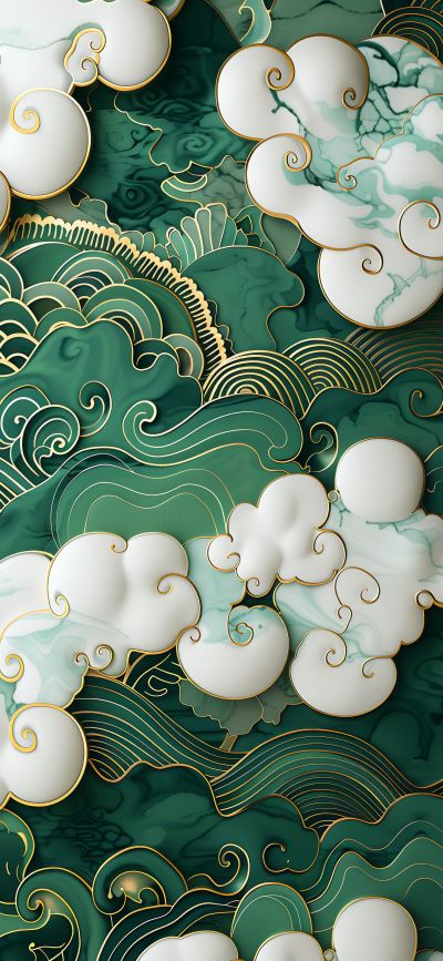大美国风国潮元素中式美学壁画壁纸<b>背</b><b>景</b>