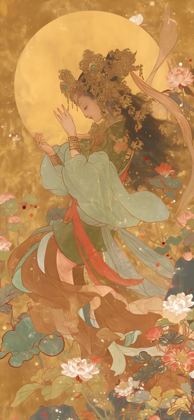 大美国风国潮元素中式美学壁画壁纸<b>背</b><b>景</b>
