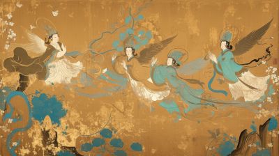 大美国风国潮元素中式美学壁画壁纸<b>背</b><b>景</b>