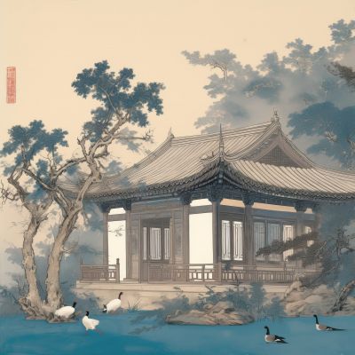 大美国风国潮元素中式美学壁画壁纸<b>背</b><b>景</b>
