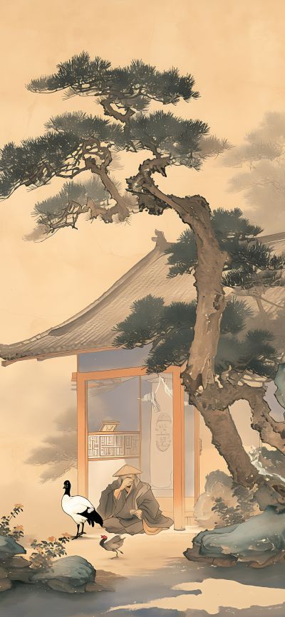 大美国风国潮元素中式美学壁画壁纸<b>背</b><b>景</b>