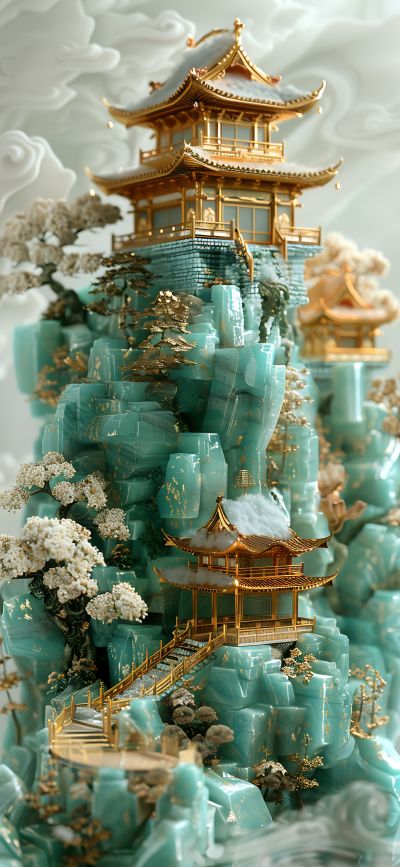 大美国风国潮元素中式美学壁画壁纸<b>背</b><b>景</b>