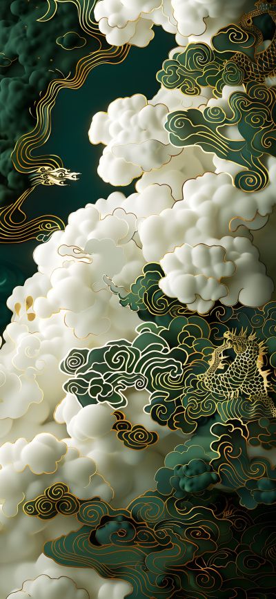 大美国风国潮元素中式美学壁画壁纸<b>背</b><b>景</b>