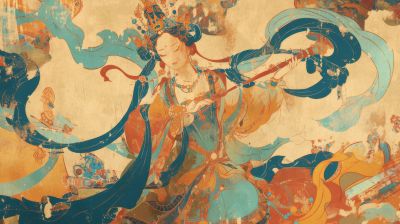 大美国风国潮元素中式美学壁画壁纸<b>背</b><b>景</b>